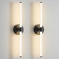 KUZZULL Wall Sconces Set of Two Matte Black LED Wall Lights Modern Linear Sconces Lighting Indoor Sconces Wall Decor Set of 2 Mounted Lamp for Living Room Wall Scones, Wall Lights Set of 2