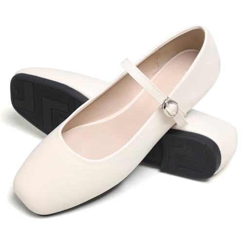 Image of LUXINYU Women's Slip on Flats,Classy Round Toe Solid Classic Mary Jane Ballet Dance Shoes Soft Comfortable PU Flat Shoes