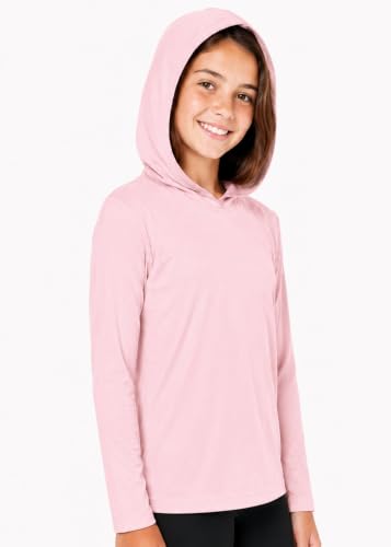 Image of Shirts for Girls Long Sleeve Crew Neck Top, Hoodie or 3 /4 Sleeve Soft Stretch Kids Lightweight Size 2-16