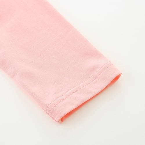 Toddler Girls T-Shirt Knit Cotton Animal Pattern Round Neck Long Sleeve Top Sweatshirt 3 Pack4