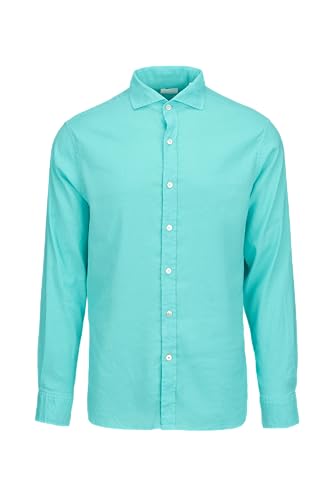 Image of SWIMS Santorini Men's Long Sleeve Linen Stretch Button Down Shirt | Lightweight breathable shirt for vacation, resort wear, travel and beach