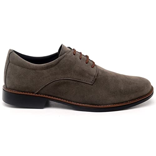 Kit 2 Pares Sapato Oxford Camurça Masculino Social Fino Marrom e Cinza (40)