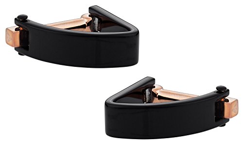 Rudolph Alexander Smooth Wedge Wrap Around Cufflinks in Black with Presentation Box