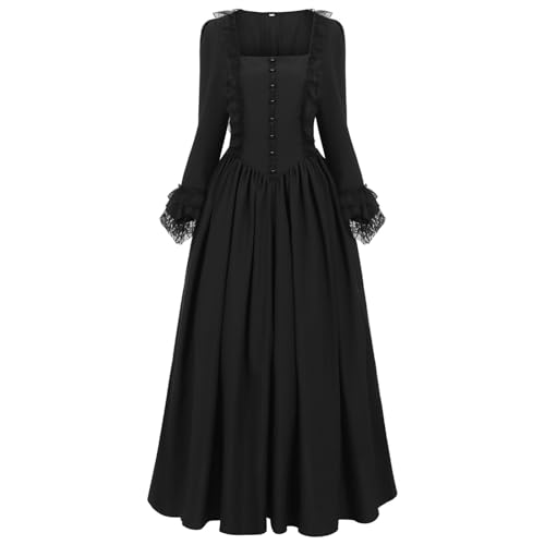 Disfraz Mujer Halloween Negro Victoriana Elegantes Steampunk Vestido Victoriano Vestidos Medievales Mujer Fantasia de Epoca Pirate Victoriano Ropa Halloween Pirate Costume Women Negro L