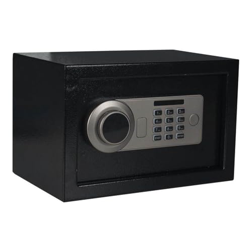 Coffre-Fort Domestique, Coffre-Fort électronique avec clé et Clavier, à Serrure, pour Argent, Bijoux Documents, antivol Code, Petit Documents