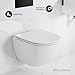 Swiss Madison St. Tropez Wall-Hung Toilet Bundle 0.8/1.6 GPF Dual Flush in Glossy White with Black Flush Plate