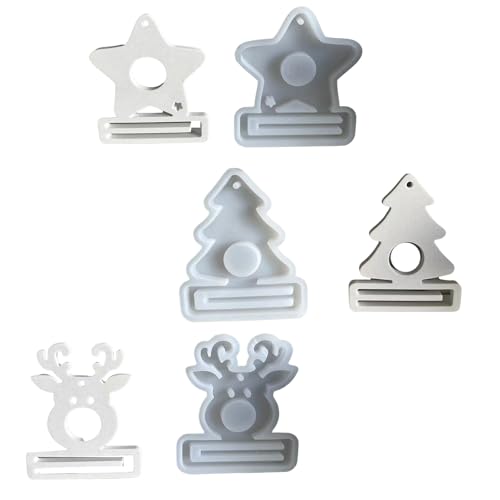 Money Holder Molds, 3Pcs Christmas Themed Silicone Molds Pendant Molds with Hole for Cash Holder, Money Holder, Christmas Hanging Decoration4
