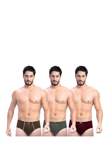 Image of Milton Mens Pure Cotton Solid Briefs with Inner Elastic|Premium Soft Breathable Underwear for Men|Comfort-Fit Waistband for All-Day Wear|Multi-Color, Color Name May Vary as per Availability|Pack of 3