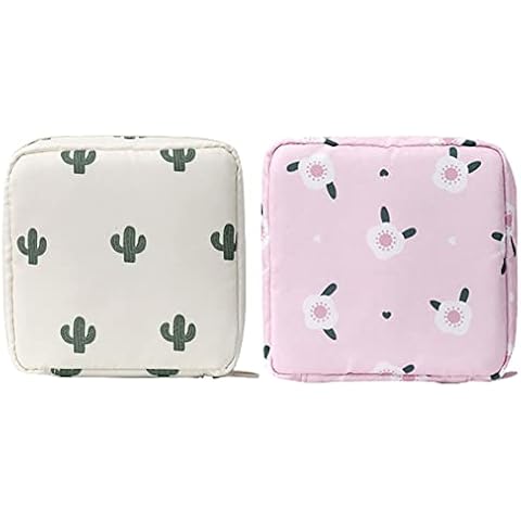 2 Pcs Sanitary Napkin Storage Bags Large Capacity Menstrual Cup Pouches Portable First Period Bags for Women Girls Ladies and Students Cover