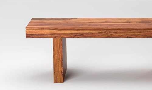 Image of Solid Wood Strong & Durable Seating Bench for Home and Office, Multipurpose Seating Bench, Balcouny /Outdoor /Daining Bench - 52x16x18 Inch, Natural Finish