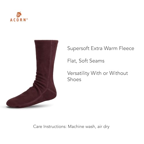 Image of Acorn Mens and Womens Versafit Fleece Sock: Super Soft & Ultra-Warm, Mid-Calf Height, Flat-Flock Seams