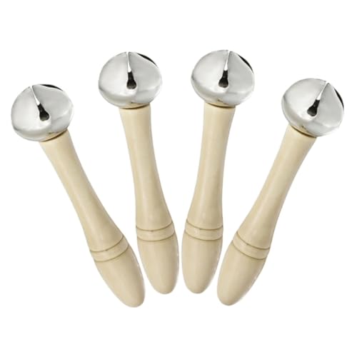 Yardwe 4pcs Hand Bells with Handles Musical Rhythm Instrument for Beginners for Dance Parties and Music Education Exceptional Sound and Easy to Learn