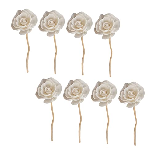 BESPORTBLE 8pcs Rattan Sola Flower Essential Oil Vines White Outfit Wood Appliques Floral Diffuser Wick Spa Perfume Beautiful Diffuser Flowers Wooden Stick Office Small Watering Can