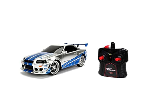 Jada - Fast&Furious carro RC 2002 Nissan Skyline GT-R 1:16 (controlo de rádio com comando) branco/azul (253206007)