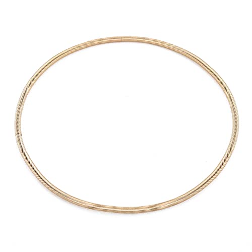 BB Beadthoven 50 Strands 2mm French Bullion Wire 12 Gauge Gimp Coil Wire Light Gold Color Spiral Steel Memory Wire for Bracelet Jewelry Making Beading Embroidery Clothes Decoration