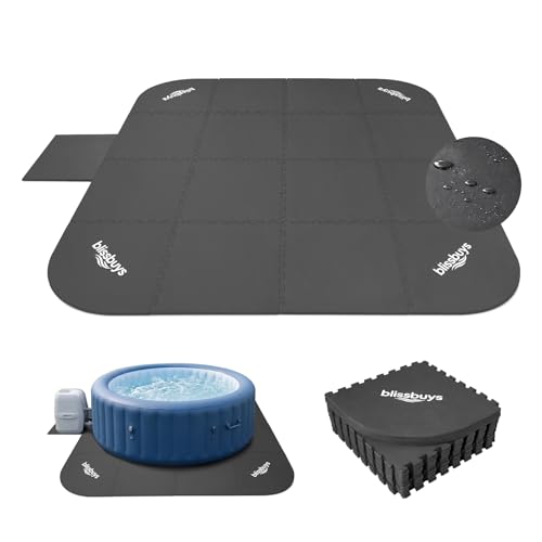 blissbuys EVA Hot Tub Mat 85 - 1/2 Thick Non-Slip Protective Pad for Inflatable Tubs Waterproof & Easy to Clean Indoor/Outdoor Accessory for Hot Tubs (12MM Thickened Durable)