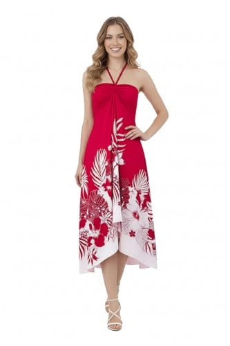 Image of Women's Hawaiian Luau Halter Dress in Signature Prints