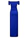 Women's Off Shoulder Short Sleeve Ruched Side Slit Bodycon Maternity Maxi Dress Royal Blue
