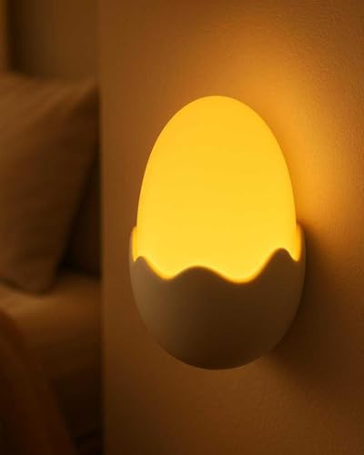 Image of Chocozone Egg Shape Night Lamp for Kids Room Plug in Night Light for Bedroom Night Lamp