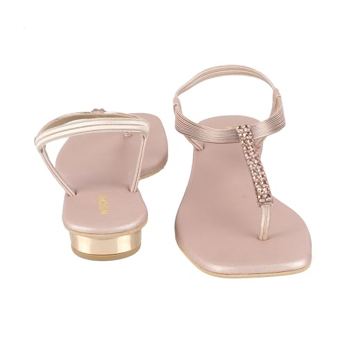 Image of Mochi Women Synthetic Flat Beaded Fashion Sandal