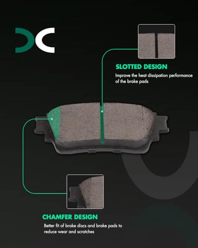 Image of SCITOO D866 D2135 8PCS Front and Rear Ceramic Brake Pad Sets | Fit 2017-2020 For Mitsubishi For For Outlander 2.4L,2017-2020 For For Outlander 3.0L