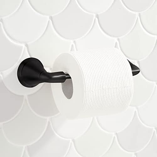 Signature Hardware 476992 Provincetown Wall Mounted Pivoting Toilet Paper Holder - Matte Black