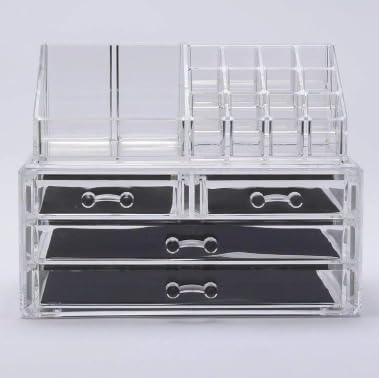 MayMax Organizador de Maquillaje de 4 Plantas - Torre Giratoria para Cosmeticos Cremas Pintalabios y Perfumes - Orden y Estilo en Tocador y Bano