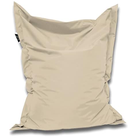PATCH HOME Original Premium Gaming Bean Bag Seat Cushion for Indoor and Outdoor Use Ready Filled in 3 Sizes and 27 Colours 145 x 100 cm Cream Cover