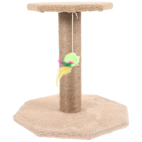 Rascador para gato torre vertical pequeña de sisal con bola colgante miniatura 1