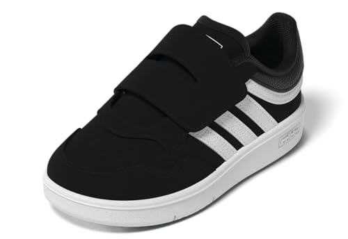 Adidas Tênis infantil infantil Hoops 4.0 Hook & Loop, Núcleo preto/branco/preto, 17
