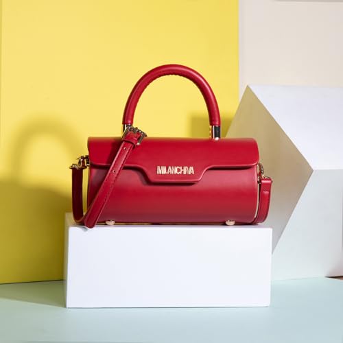 Image of Milan Chiva Top Handle Bag for Women Mini Barrel Crossbody Handbag with Adjustable Strap Elegant Small Purses | Small