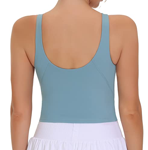Image of THE GYM PEOPLE Women Sports Bra Sleeveless Padded Running Workout Tank Tops