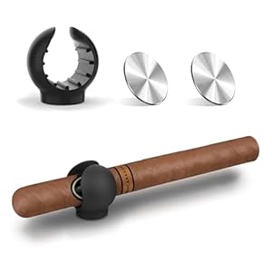 Magnetic Cigar Holder for Golf Cart – Portable Stogie Clip Anti-Slip Silicone Cigar Holder Stand Universal Simple Stogie Clip with Stick-On Metal Pads Cigar Accessories Gift for Men