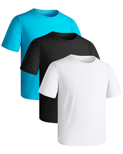 Maillots de bain à manches courtes UPF50+ Auranso pour homme pack de 3 t-shirts anti-UV de surf