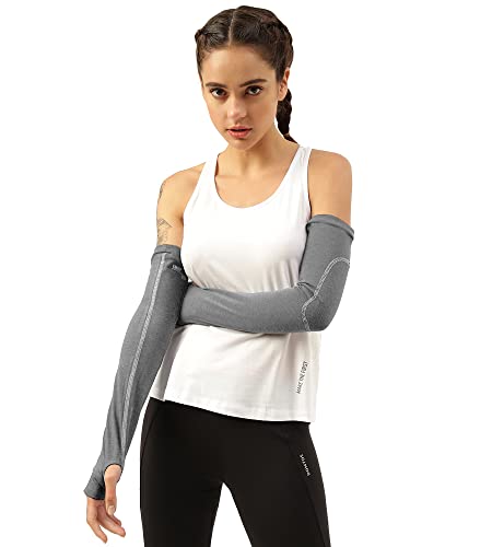 Image of Freecultr Women Breathable Bamboo Cotton Antibacterial Arm Sleeves with Built-in Gloves | Soft, Sweat-Wicking & Skin-Friendly