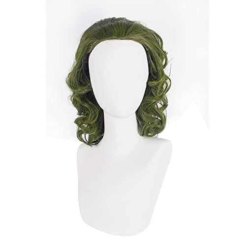 PORSMEER Men's Clown Joker Wig Curly Short Green Cosplay Wig Halloween Costume Party Wigs, verde, 24 inches - Image 2