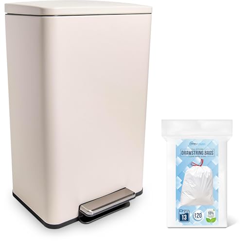Caneca de Basura de Acero Inoxidable 50L con Filtro de Olor