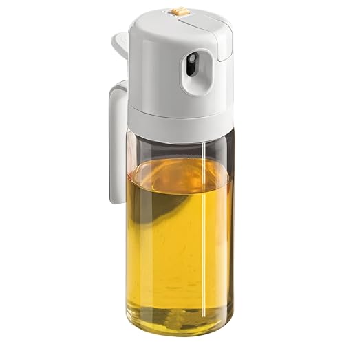 Image of PRIME PICK - Glass Oil Sprayer and Dispenser Bottle, 500ml Capacity, 2-in-1 Design with Fine Mist Nozzle, Leakproof Dual-Lock Lid, Wide Mouth Refill, BPA-Free Dispenser for Air Fryer, BBQ, Baking