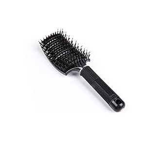 Boar Bristle Hair Brush – Curved Vented Hair Brush, Blow Drying Hair Brush for Thick Hair – Womens Brush Detangler, Curly Hair Styling Brush Blow Dry Paddle Detangling Hairbrush