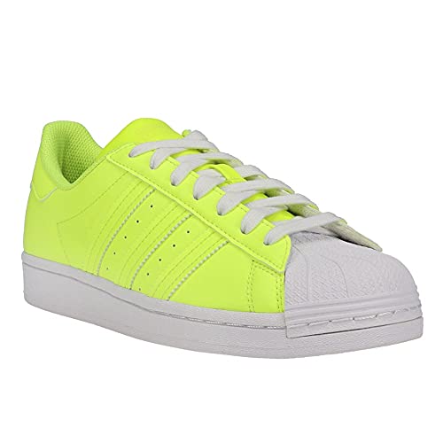 adidas Mens Superstar Lace Up Sneakers Shoes Casual - White,Yellow - Size2