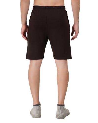Image of LEELOUIS Men's Cotton Premium Shorts -2 Side Zipper Pockets | Idael for Gym,Travel for Daily Use
