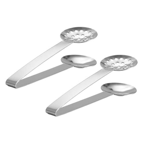 Sosoport 2pcs Stainless Steel Kitchen Tongs Compact Non Slip Sugar Cube and Tea Bag Squeezer Versatile Grip for Ice Cubes Lemon Slices for Home Buffet and Party Use