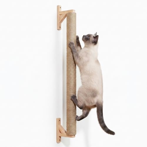 Wall Mounted Cat Scratcher 34'' Jute Cat Scratching Post Tree Kitten Sturdy…