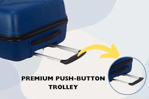 Image of American Tourister Kamiliant -8 Wheel, 3PC Set (Small + Medium + Large) Hard PP Suitcase for Travel /Trolley Bag for Travel /Travel Bag with TSA Lock & Smooth Sliding Double Wheel (Blue)