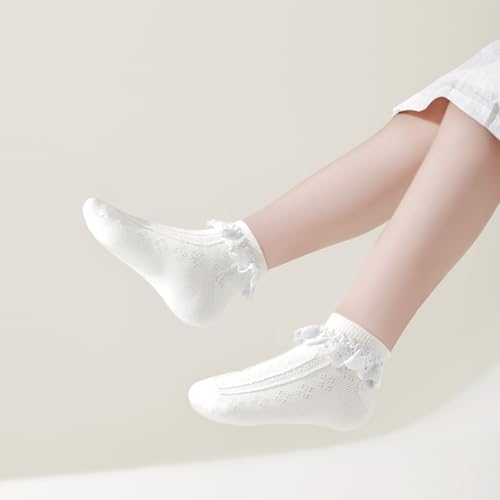 Witwot 6 Pairs Toddler Ruffle Socks Baby Girls Frilly Lace Socks Kids Ankle Dress Socks 1t -8 Years3