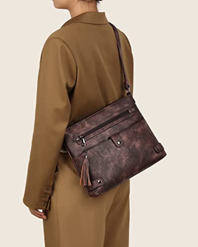 FADEON Crossbody Bags Purses for Women & Womens Purses Brown Collection4