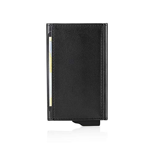 Saetti Pasjeshouder Luxe Slim Dunne Kleine Kaarthouder – RFID en NFC Bescherming Creditcardhouder met Cadeau Verpakking – Echt Leer – Zwart - Image 5