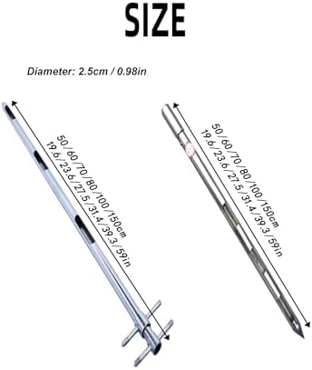 304 Stainless Steel Layered Sampler Tube, 2.5cm Dia, 50cm Length, Multi-Size Powder/Grain Sampling for Cement, Fly Ash, Drugs, Grains - Double T-Handle