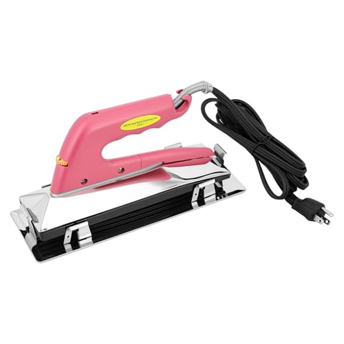 QWORK Carpet Seaming Iron 120V 800W Low-Profile Contoured Carpet Iron Seaming Tool with Built-In Heat Shield Even Heat Thermostat Switch for Carpet Joining & Installation