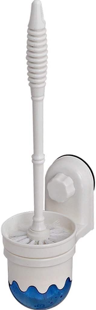 Escobillero de Pared con Mango Largo - Escobillero de plástico con Soporte para una Limpieza fácil del baño - Estropajo Esencial para Mayor higiene y Comodidad (Blanco)